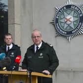 PSNI Chief Constable Simon Byrne and Assistant Chief Constable Chris Todd pictured during an update on the data breach earlier this week. Picture: Arthur Allison / Pacemaker Press.