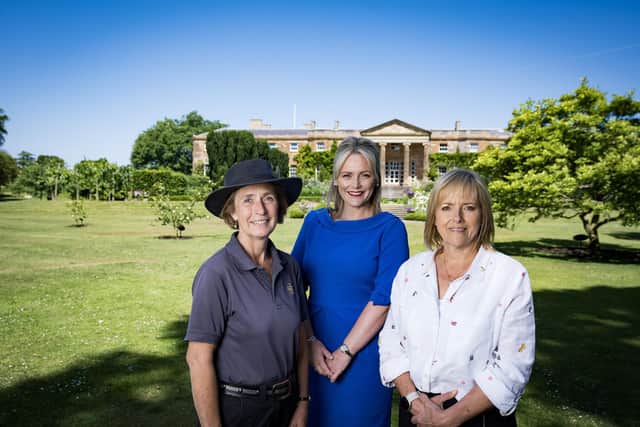 Claire Woods, Laura McCorry, Kim Diver are delighted to be recognised for their work at Hillsborough Castle. Pic Credit: Historic Royal Palaces