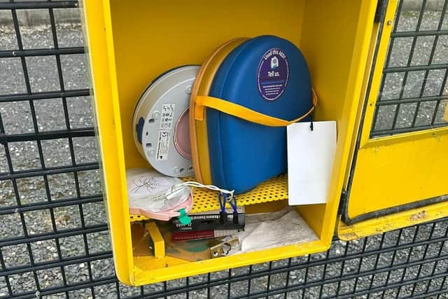 A defibrillator at St Peter's GAA Club in Lurgan, Co Armagh has been damaged by vandals.