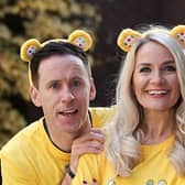 Holly Hamilton and Connor Phillips host a special programme featuring local fundraising stories and highlights from the Great SPOTacular Appeal Show held on Friday 17 November. Credit BBC NI