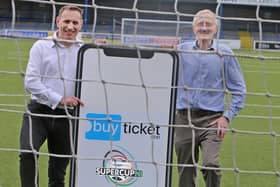 SuperCupNI, one of the world’s most renowned youth football tournaments, has announced the renewal of its partnership with BuyTicketApp, a Magherafelt-based ticketing platform, for the 2024 tournament. The deal marks the third consecutive year that the prestigious youth football tournament has collaborated with BuyTicketApp to streamline the ticketing process for over 50,000 spectators from around the world expected to attend the tournament. Pictured announcing the deal is Victor Leonard, Chairman of SuperCupNI and Karl Diamond, Director at BuyTicketApp.