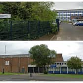 Carrickfergus Academy operates across the former Carrick College and Downshire School sites.  Photos: Google maps
