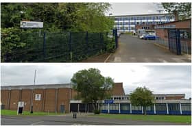Carrickfergus Academy operates across the former Carrick College and Downshire School sites.  Photos: Google maps