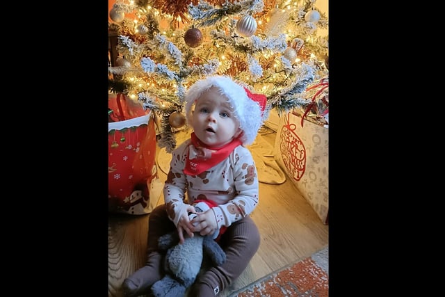 Ajay's first Christmas, aged 10 months.