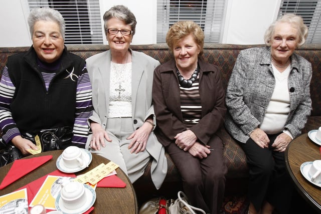 Pictured at the Save The Children Fashion Show at Coleraine Rugby Club back in October 2009 are Janella Cameron, Dorreen Millar, Kathleen McBride, and Joy Moore