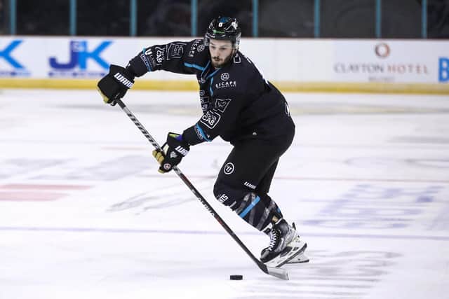 Belfast Giants’ Jeff Baum during Saturday night’s pre-season game against the Dundee Stars at the SSE Arena, Belfast.   Photo by William Cherry/Presseye