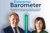 Michael McQuillan, Chief Executive of Enterprise NI with Barometer Economist Maureen O’Reilly.