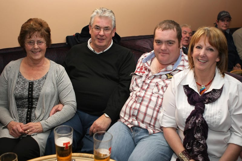 Doreen and Mark Hutton, Ian Peden and Doreen Glass, who were pictured at a charity dance in Ballymoney RBL back in 2010