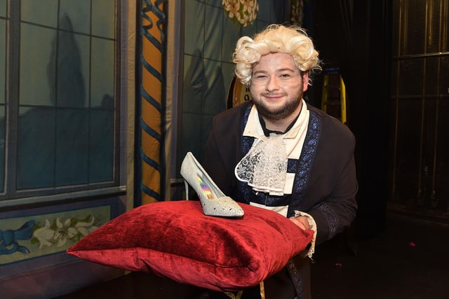 If the show fits...Nathan Capper who plays 'Major Domo' in the Gateway Theatre Group 40th anniversary pantomime, 'Cinderella'. PT01-238.