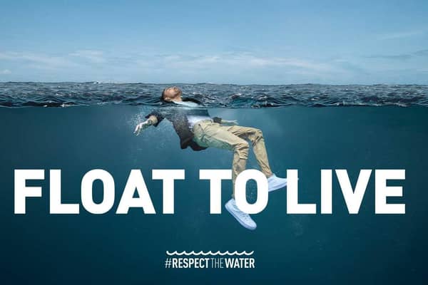 The RNLI has launched its Float to Live campaign, urging people to remember a single piece of advice which could help save their life if they are struggling in the water. CREDIT RNLI