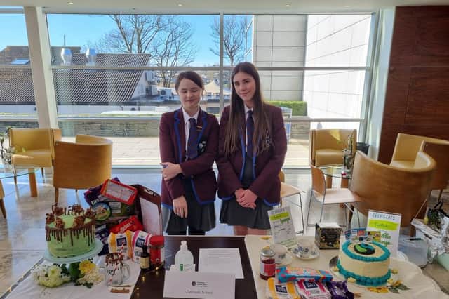 Jessica and Georgia from Dalriada School. Georgia was the overall winner in the Senior category