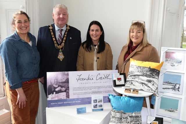 Mayor, Councillor Steven Callaghan alongside Zoe Bratton, Council’s Tourism Product Development Officer; Sinead Mc Nicholl, Director of Sales and Marketing - Dunluce Lodge; Joanne Boyle, General Manager - The Elephant Rock.