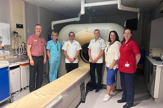 Diagnostics and stroke colleagues involved in introducing the latest AI (artificial intelligence) technology to help to identify the most suitable treatments for stroke patients at Daisy Hill Hospital, Newry, Co Armagh.