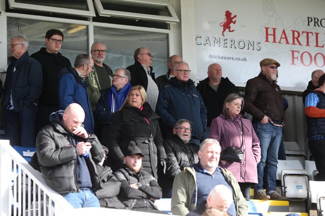 Hartlepool United supporters take in the action as Pools host Leyton Orient. (Credit: Mark Fletcher | MI News)