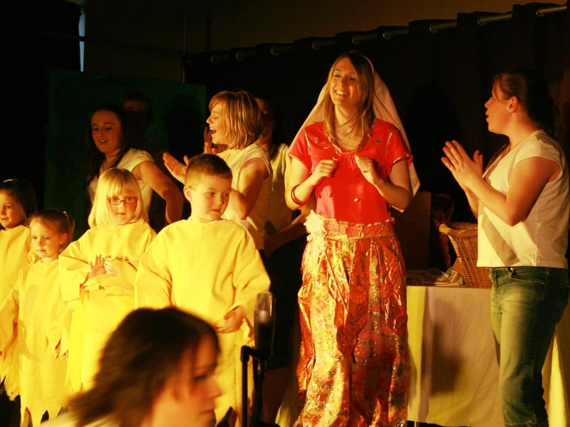 Members of Acting Out Theatre Company pictured on stage at Knockagh Youth Centre for the production of Aladdin. Ct18-042tc