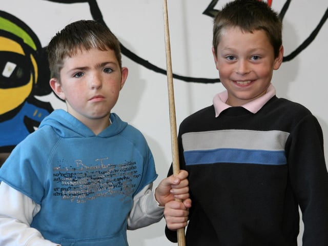 Playing pool were Ryan Ferguson and Edward Hartley. Ct28-054tc