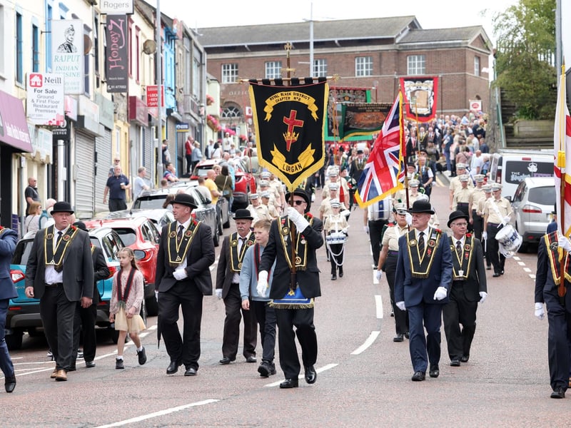 Lurgan Royal Black District Chapter No 2 on parade through the streets of Bangor, Co. Down.