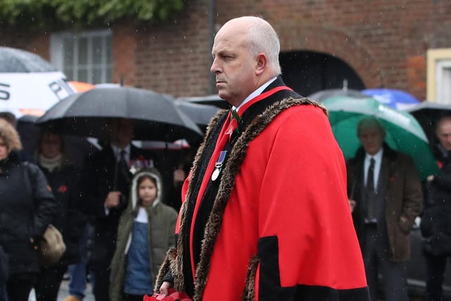 Paying respects at Royal Hillsborough on Remembrance Sunday.