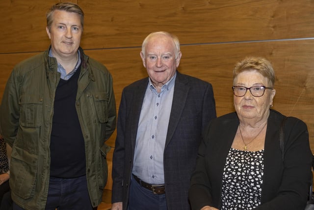 Eugene Wallace, Paddy Reilly and Margaret Gilmore pictured in Cloonavin at a reception for St Vincent de Paul volunteers