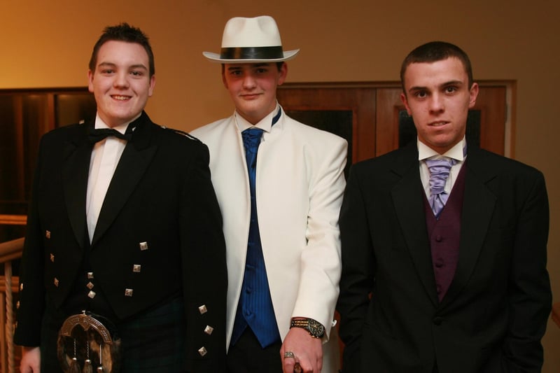 Dressing to impress were Ulidia Integrated College pupils Daniel Mackie, Scott Wilkie and Ross Todd. Ct07-030tc