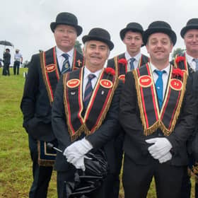 Sir Knights from Donaghrisk RBP 31 posing happily at the field in Dungannon.