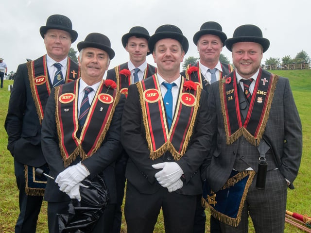 Sir Knights from Donaghrisk RBP 31 posing happily at the field in Dungannon.