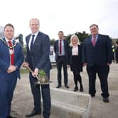 Sod cutting ceremony at the new Workspace Hub located in Glengormley town centre.