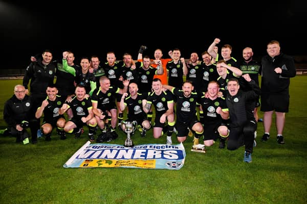 ​Cleary Celtic players and Management celebrate winning the Gerard Kennedy Cup Final.