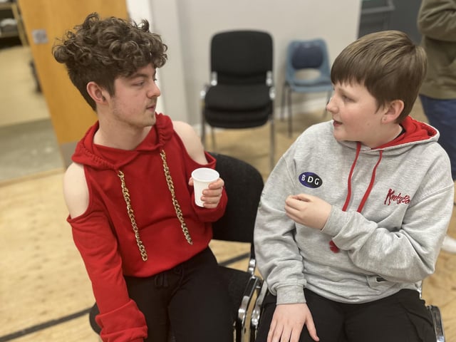 Pictured in rehearsals for Ballywillan Drama Group's production of Fiddler on the Roof are Adam and Leon.