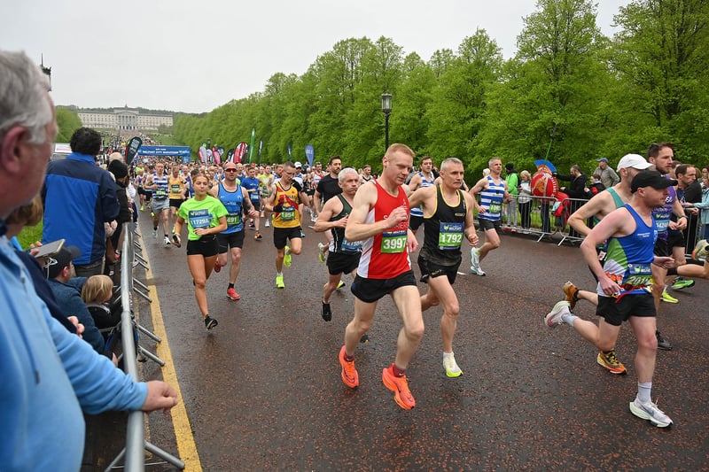 A record number of entrants started the Belfast Marathon on Sunday.
