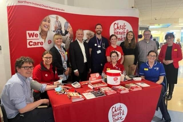 A dedicated team of staff from Craigavon Area Hospital’s 2 South Stroke ward held a successful event recently to raise awareness of strokes and to raise money. All money raised will be used to boost the care and services provided to patients and families suffering from a stroke receiving care in 2 South Stroke, and in aid of Northern Ireland Chest Heart and Stroke and Stroke Association.