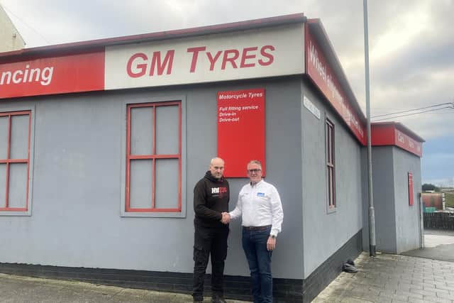 From left: Glenn McAllister, formerly GM Tyres and Richard Livingston of Kerrs Tyres Group. Picture: Kerr’s Tyres & Auto