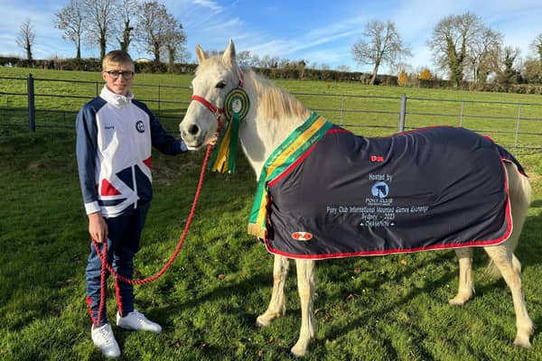 Wallace High student Harry McMillan has just returned from winning the International Mounted Games in Australia with his GB teammates. Pic credit: Contributed by June McMillan