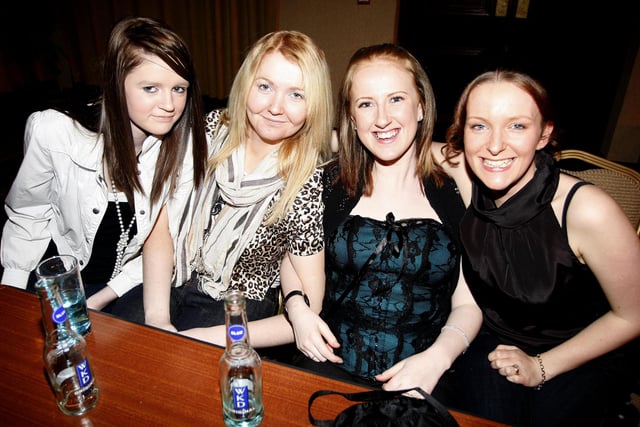 Tina Gibson, Emma Donnelly, Sabrina Donnelly and Sarah Price enjoying the Coleraine Provincial Players concert and fundraising evening at the Lodge Hotel in aid of Coleraine Blind Centre in 2009