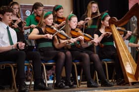 The Loup  Comhaltas Group on stage as they compete at the recent 2026 County Derry Fleadh. Credit: Supplied.
