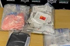 Some of the drugs paraphernalia seized in north Belfast. Picture: PSNI