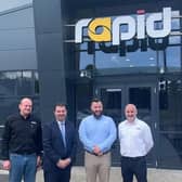 Pictured at  Rapid Power Generation Ltd HQ, from left: Mervyn Cordner, Guy Opperman, John Pickering and Jarlath Gilmore.