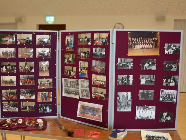 A display board charting some of the highlights of the company.