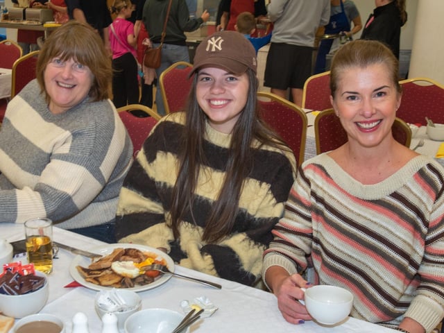 Enjoying the Big Breakfast event are from left, Eileen Johnston, Anna Maclean and Tara Aughey.