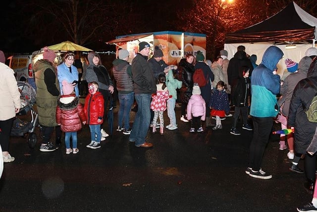 Gathered for the Richhill Christmas switch-on and seasonal market.