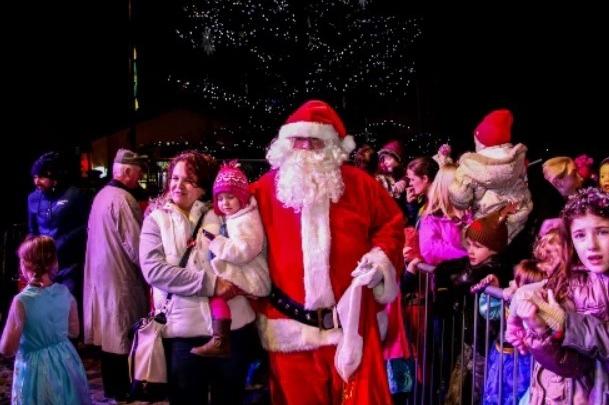 Santa with Ruby Bell and her mum Makema at the Christmas lights switch on event in Ballyclare in 2014.