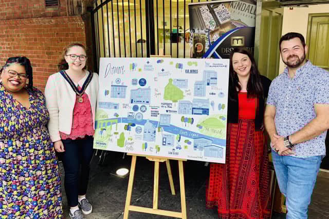 Willetta Gabriel, Deputy Lord Mayor Jessica Johnston, Melanie Bond & Jamie McCutcheon, Dromore Chamber of Commerce.