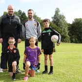 Children welcomed Down Senior Football Manager Conor Laverty to the Lisburn and Castlereagh City Council GAA summer camp. Pic credit: Lisburn and Castlereagh City Council