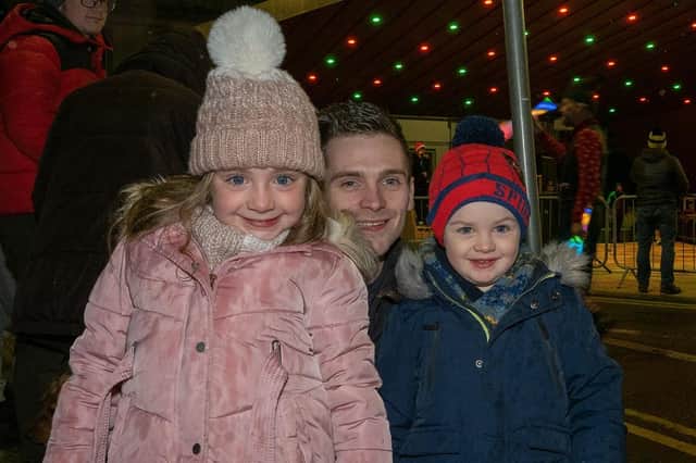Joining in the countdown to Christmas in Ballymena on Saturday evening.