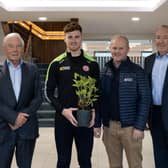 Pictured from left, McAleer & Rushe founder and chairman Seamus McAleer, Tyrone GAA star and Plant the Planet Games participant Conor Meyler, McAleer & Rushe Contracts Director Shane McCullagh and McAleer & Rushe Chief Executive Eamonn Laverty.
