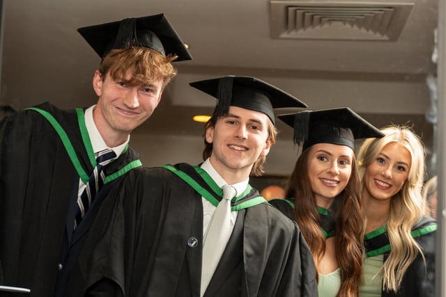 Ulster University Business School graduates celebrating at ICC Belfast on Monday, July 7.