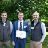 Pictured at the award presentation are from left, Professor Ken Sloan, Vice Chancellor of Harper Adams University, John Smout, Business Development Manager, Cogent Breeding Ltd., Timmy Davidson and Greg Proctor Learning & Development Manager, Cogent Breeding Ltd.