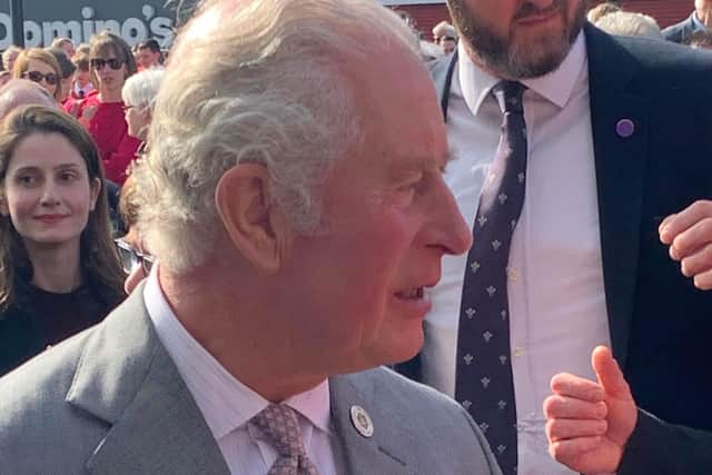King Charles pictured during his recent visit to Cookstown.