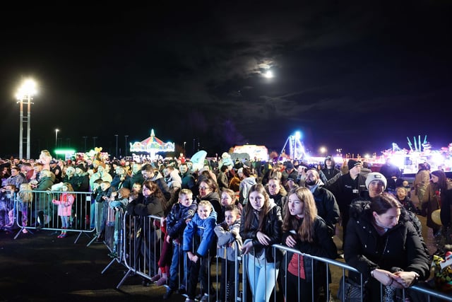 Crowds gathered for the fireworks in Newtownabbey.