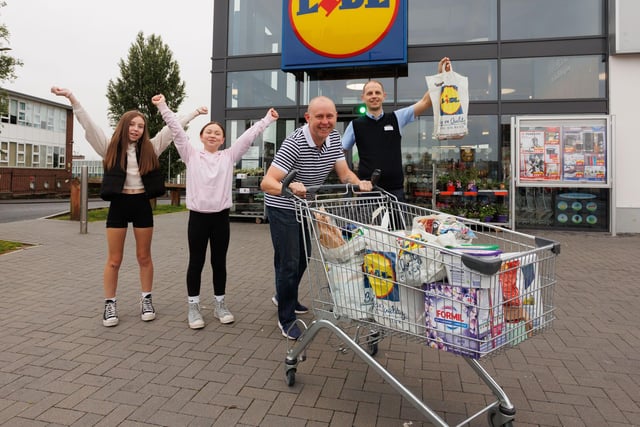 Co Armagh dad, Brian McAclinden, took on the challenge in his local Lurgan store and reaped a trolley worth £250.65.  Nominated by his wife Colette, she acknowledged that Brian works around the clock, but still manages to put his family, including two girls Holly and Maisy, above everything else.